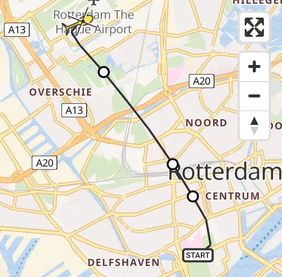 Vlucht Traumahelikopter PH-UMC van Erasmus MC naar Rotterdam The Hague Airport op donderdag 1 augustus 2024 16:29