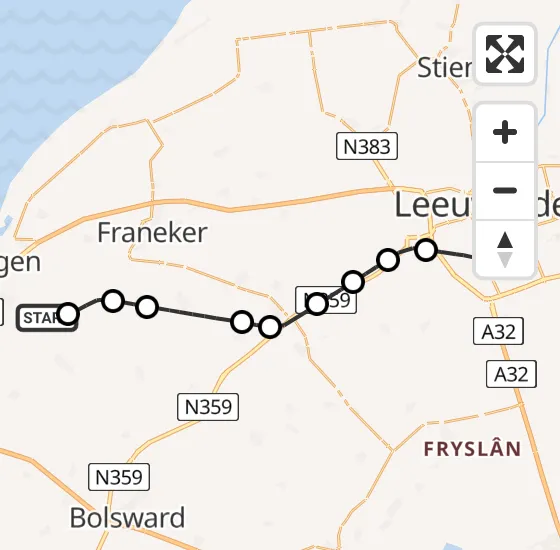 Vlucht Kustwachthelikopter PH-SAR van Harlingen naar Leeuwarden op donderdag 1 augustus 2024 17:11