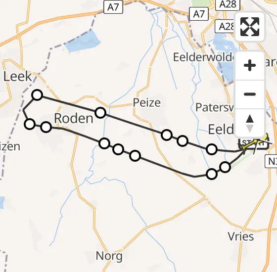 Vlucht Traumahelikopter PH-MAA van Groningen Airport Eelde naar Groningen Airport Eelde op donderdag 1 augustus 2024 17:48
