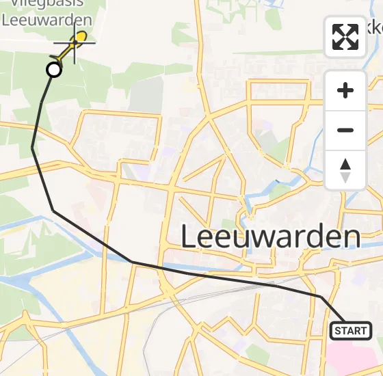Vlucht Ambulancehelikopter PH-OOP van Leeuwarden naar Vliegbasis Leeuwarden op donderdag 1 augustus 2024 18:12