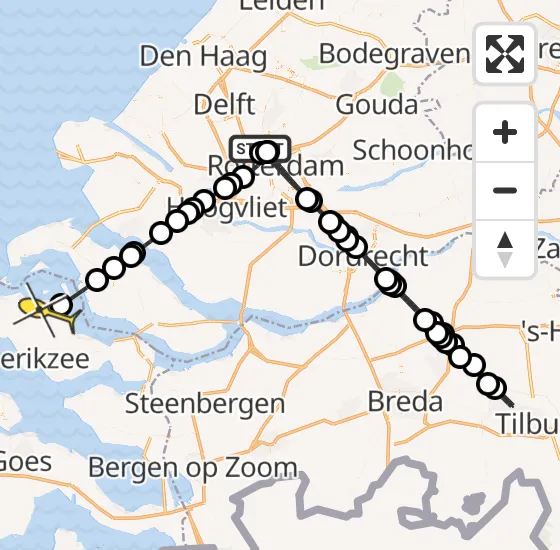 Vlucht Traumahelikopter PH-UMC van Rotterdam The Hague Airport naar Zonnemaire op donderdag 1 augustus 2024 18:14