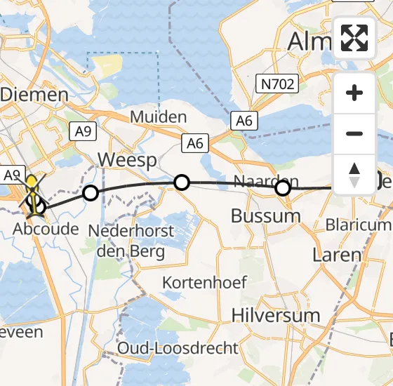 Vlucht Traumahelikopter PH-DOC van Huizen naar Academisch Medisch Centrum (AMC) op donderdag 1 augustus 2024 19:27