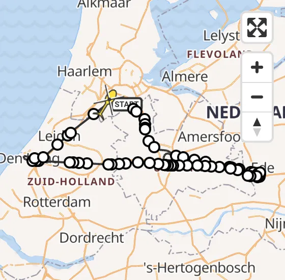 Vlucht Politiehelikopter PH-PXB van Ouderkerk aan de Amstel naar Aalsmeer op donderdag 1 augustus 2024 20:31