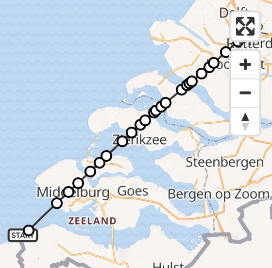 Vlucht Traumahelikopter PH-UMC van Cadzand naar Rotterdam The Hague Airport op donderdag 1 augustus 2024 22:56