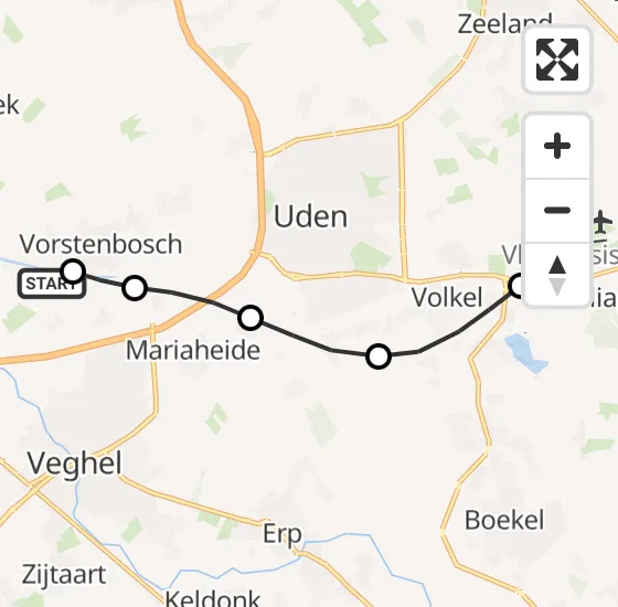 Vlucht Traumahelikopter PH-LLN van Heeswijk-Dinther naar Vliegbasis Volkel op donderdag 1 augustus 2024 23:46