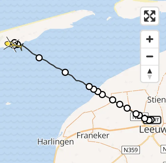 Vlucht Ambulancehelikopter PH-OOP van Vliegbasis Leeuwarden naar Formerum op vrijdag 2 augustus 2024 3:59