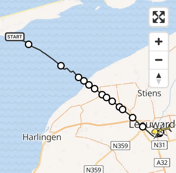 Vlucht Ambulancehelikopter PH-OOP van Formerum naar Leeuwarden op vrijdag 2 augustus 2024 4:28