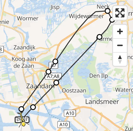 Vlucht Traumahelikopter PH-DOC van Amsterdam Heliport naar Amsterdam Heliport op vrijdag 2 augustus 2024 5:25