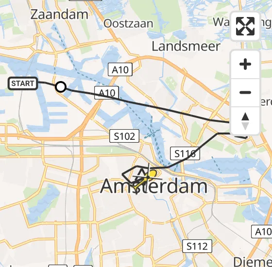 Vlucht Traumahelikopter PH-DOC van Amsterdam Heliport naar Amsterdam op vrijdag 2 augustus 2024 7:10