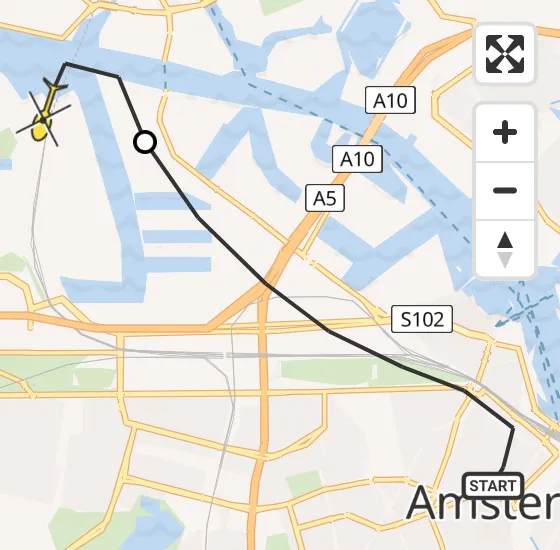 Vlucht Traumahelikopter PH-DOC van Amsterdam naar Amsterdam Heliport op vrijdag 2 augustus 2024 7:46