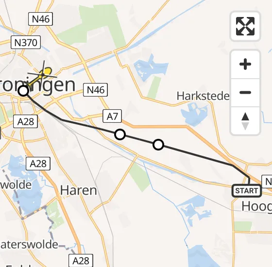 Vlucht Traumahelikopter PH-MAA van Kolham naar Universitair Medisch Centrum Groningen op vrijdag 2 augustus 2024 8:23