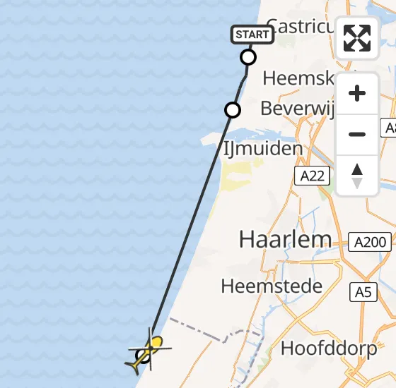 Vlucht Politiehelikopter PH-PXB van Castricum naar Noordwijk op vrijdag 2 augustus 2024 9:58