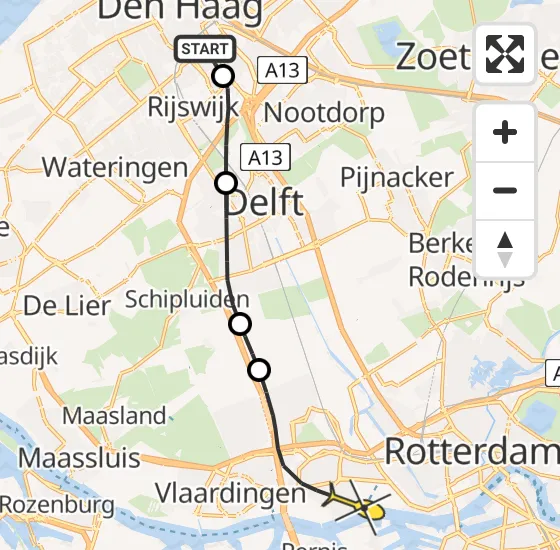 Vlucht Politiehelikopter PH-PXB van Den Haag naar Schiedam op vrijdag 2 augustus 2024 10:21
