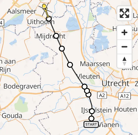 Vlucht Politiehelikopter PH-PXB van Lopikerkapel naar Amstelveen op vrijdag 2 augustus 2024 10:45