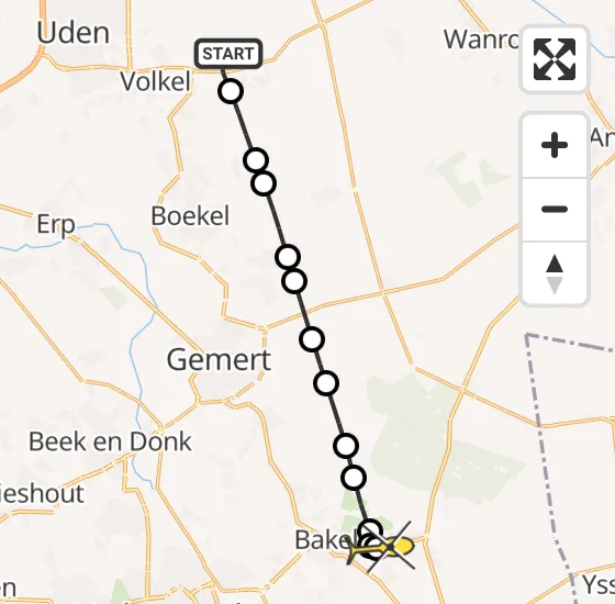 Vlucht Traumahelikopter PH-LLN van Vliegbasis Volkel naar Milheeze op vrijdag 2 augustus 2024 11:13