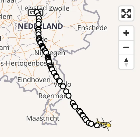 Vlucht Traumahelikopter PH-HVB van Lelystad Airport naar Sankt Augustin op vrijdag 2 augustus 2024 11:13