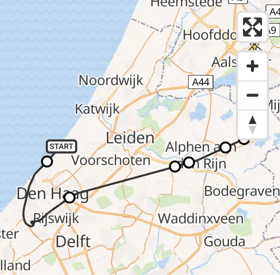 Vlucht Politiehelikopter PH-PXY van Wassenaar naar Oude Meer op vrijdag 2 augustus 2024 11:51