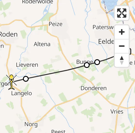 Vlucht Traumahelikopter PH-MAA van Groningen Airport Eelde naar Langelo op vrijdag 2 augustus 2024 12:38