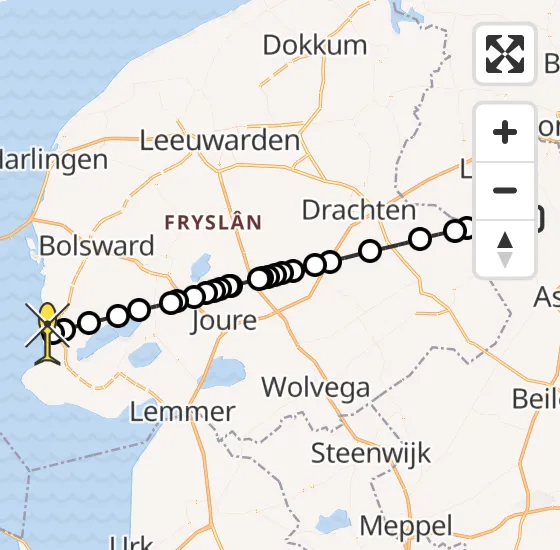 Vlucht Traumahelikopter PH-MAA van Langelo naar Hindeloopen op vrijdag 2 augustus 2024 12:42