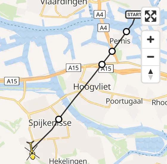 Vlucht Traumahelikopter PH-UMC van Schiedam naar Spijkenisse op vrijdag 2 augustus 2024 12:50