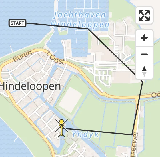 Vlucht Traumahelikopter PH-MAA van Hindeloopen naar Hindeloopen op vrijdag 2 augustus 2024 12:59