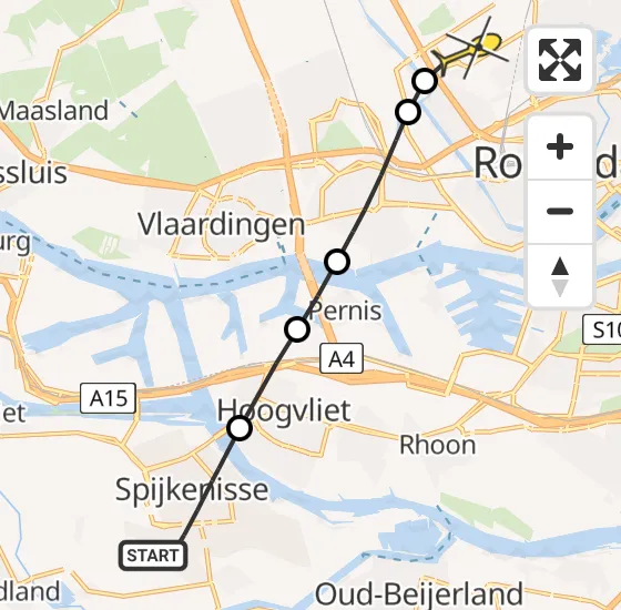 Vlucht Traumahelikopter PH-UMC van Spijkenisse naar Rotterdam The Hague Airport op vrijdag 2 augustus 2024 13:15