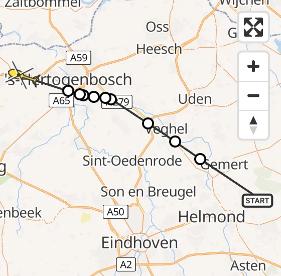Vlucht Politiehelikopter PH-PXB van Milheeze naar Vlijmen op vrijdag 2 augustus 2024 13:33