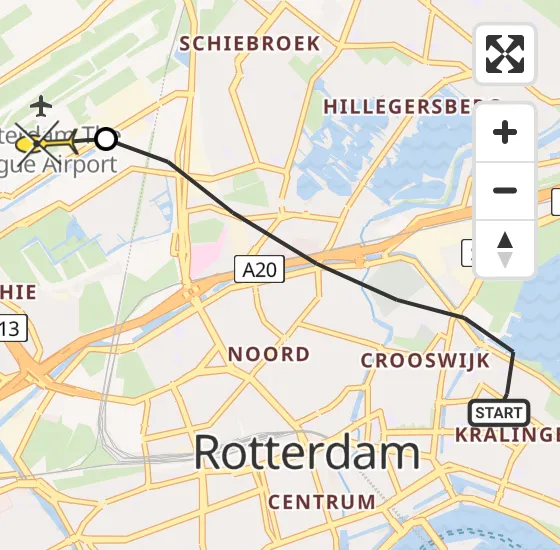 Vlucht Traumahelikopter PH-UMC van Rotterdam naar Rotterdam The Hague Airport op vrijdag 2 augustus 2024 14:21