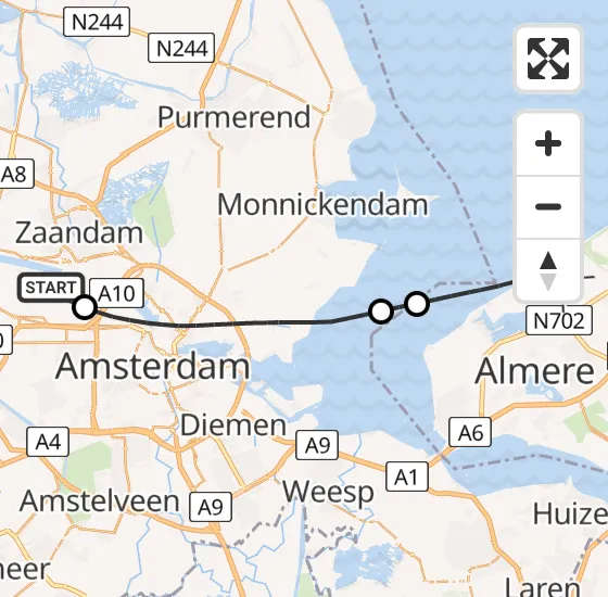Vlucht Traumahelikopter PH-DOC van Amsterdam Heliport naar Almere op vrijdag 2 augustus 2024 14:25