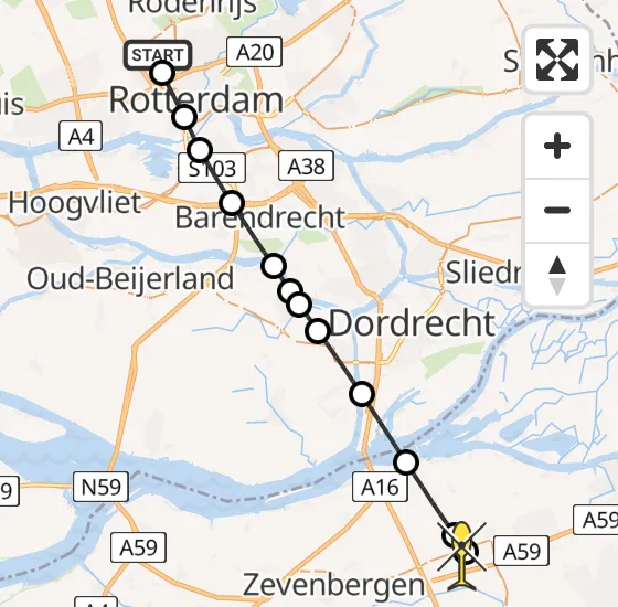 Vlucht Traumahelikopter PH-UMC van Rotterdam The Hague Airport naar Wagenberg op vrijdag 2 augustus 2024 15:16