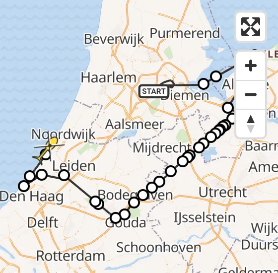 Vlucht Politiehelikopter PH-PXB van Amsterdam naar Katwijk op vrijdag 2 augustus 2024 16:21