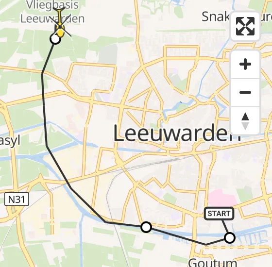 Vlucht Ambulancehelikopter PH-OOP van Leeuwarden naar Vliegbasis Leeuwarden op vrijdag 2 augustus 2024 20:23