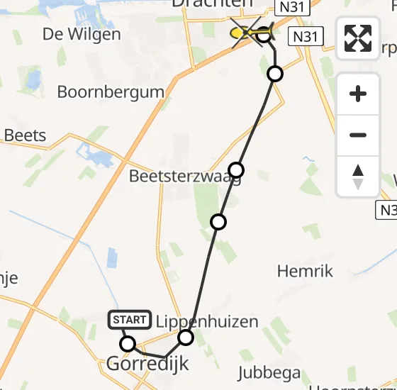 Vlucht Traumahelikopter PH-MAA van Terwispel naar Drachten op zaterdag 3 augustus 2024 2:40