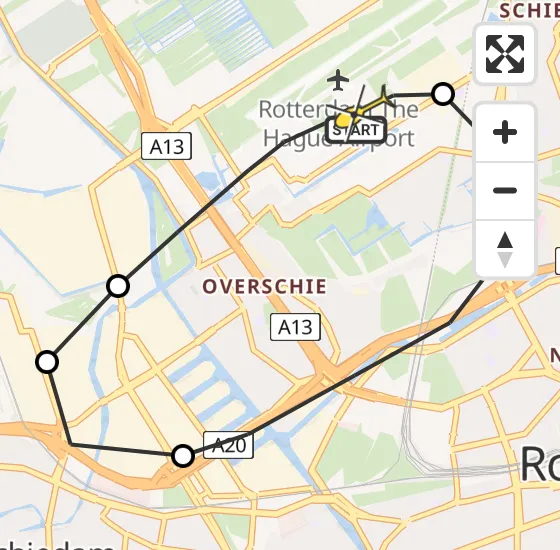 Vlucht Traumahelikopter PH-UMC van Rotterdam The Hague Airport naar Rotterdam The Hague Airport op zaterdag 3 augustus 2024 8:00