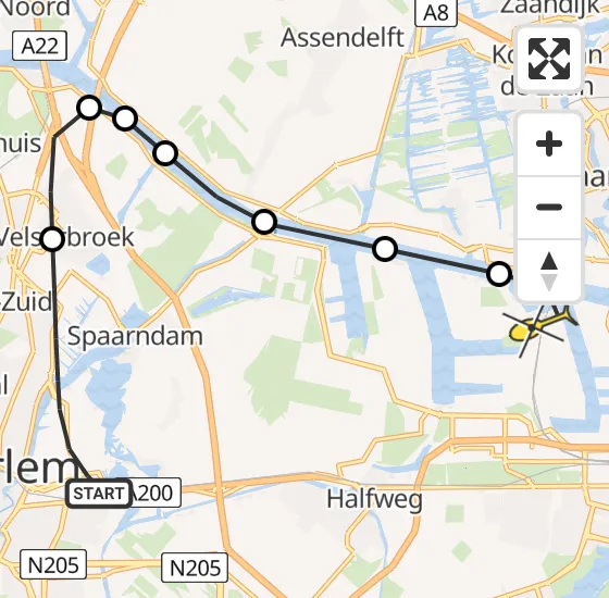 Vlucht Traumahelikopter PH-DOC van Haarlem naar Amsterdam Heliport op zaterdag 3 augustus 2024 11:04