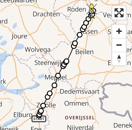 Vlucht Traumahelikopter PH-MAA van Heerde naar Groningen Airport Eelde op zaterdag 3 augustus 2024 11:09