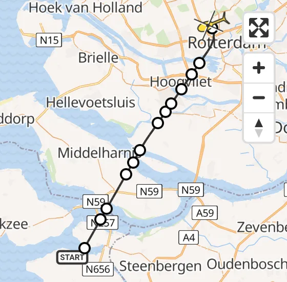 Vlucht Traumahelikopter PH-UMC van Sint-Annaland naar Rotterdam The Hague Airport op zaterdag 3 augustus 2024 12:36