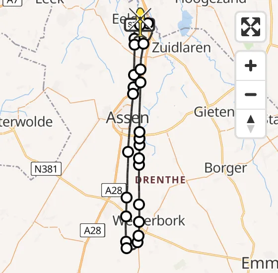 Vlucht Traumahelikopter PH-MAA van Groningen Airport Eelde naar Groningen Airport Eelde op zaterdag 3 augustus 2024 12:43