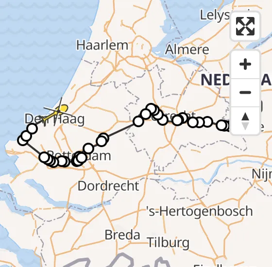 Vlucht Politiehelikopter PH-PXE van Barneveld naar Den Haag op zaterdag 3 augustus 2024 13:05
