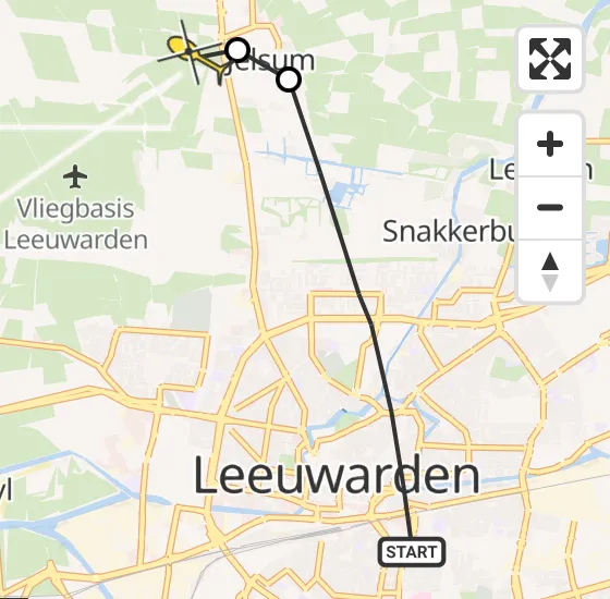 Vlucht Ambulancehelikopter PH-OOP van Leeuwarden naar Vliegbasis Leeuwarden op zaterdag 3 augustus 2024 14:30