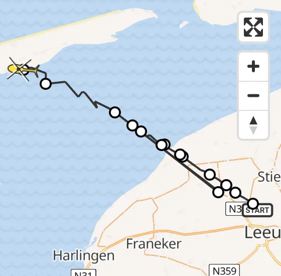 Vlucht Ambulancehelikopter PH-OOP van Ingelum naar Landerum op zaterdag 3 augustus 2024 16:50