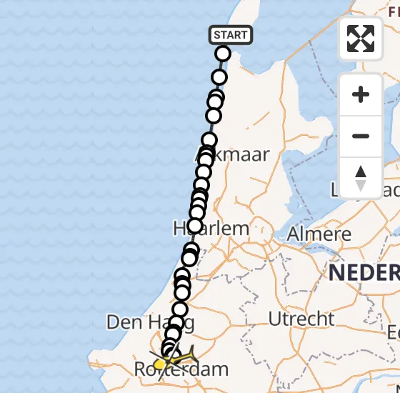 Vlucht Traumahelikopter PH-UMC van Den Hoorn naar Rotterdam The Hague Airport op zaterdag 3 augustus 2024 18:13