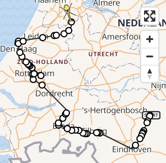 Vlucht Politiehelikopter PH-PXB van Vliegbasis Volkel naar Amstelveen op zaterdag 3 augustus 2024 19:30