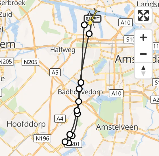 Vlucht Traumahelikopter PH-DOC van Amsterdam Heliport naar Amsterdam Heliport op zaterdag 3 augustus 2024 20:19