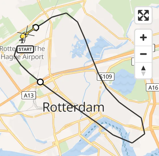 Vlucht Traumahelikopter PH-UMC van Rotterdam The Hague Airport naar Rotterdam The Hague Airport op zondag 4 augustus 2024 1:17