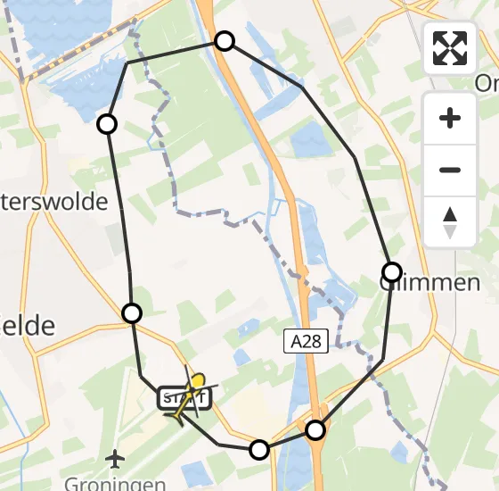 Vlucht Traumahelikopter PH-MAA van Groningen Airport Eelde naar Groningen Airport Eelde op zondag 4 augustus 2024 6:42