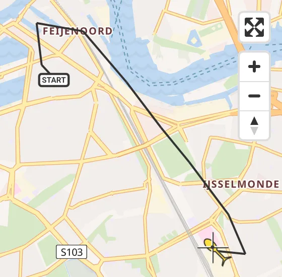 Vlucht Traumahelikopter PH-UMC van Rotterdam naar Rotterdam op zondag 4 augustus 2024 10:25