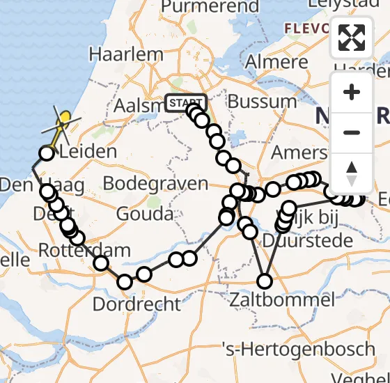 Vlucht Politiehelikopter PH-PXB van Amstelveen naar Katwijk op zondag 4 augustus 2024 11:28