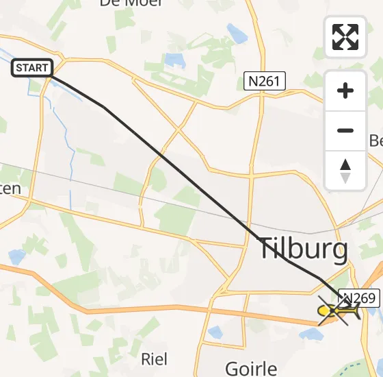 Vlucht Traumahelikopter PH-UMC van Tilburg naar Tilburg op zondag 4 augustus 2024 13:54
