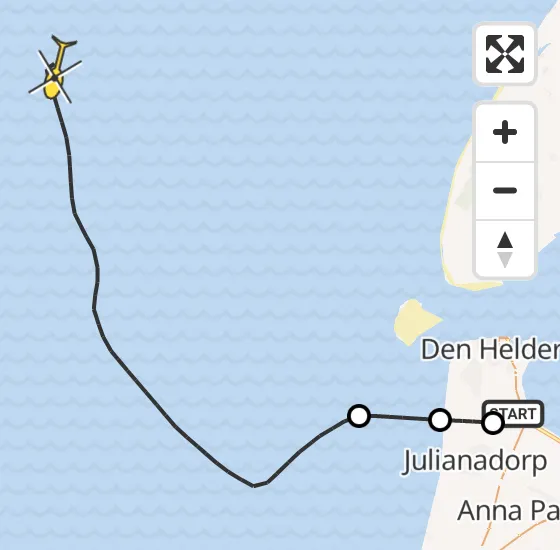 Vlucht Kustwachthelikopter PH-SAR van Vliegveld De Kooy naar  op zondag 4 augustus 2024 15:00